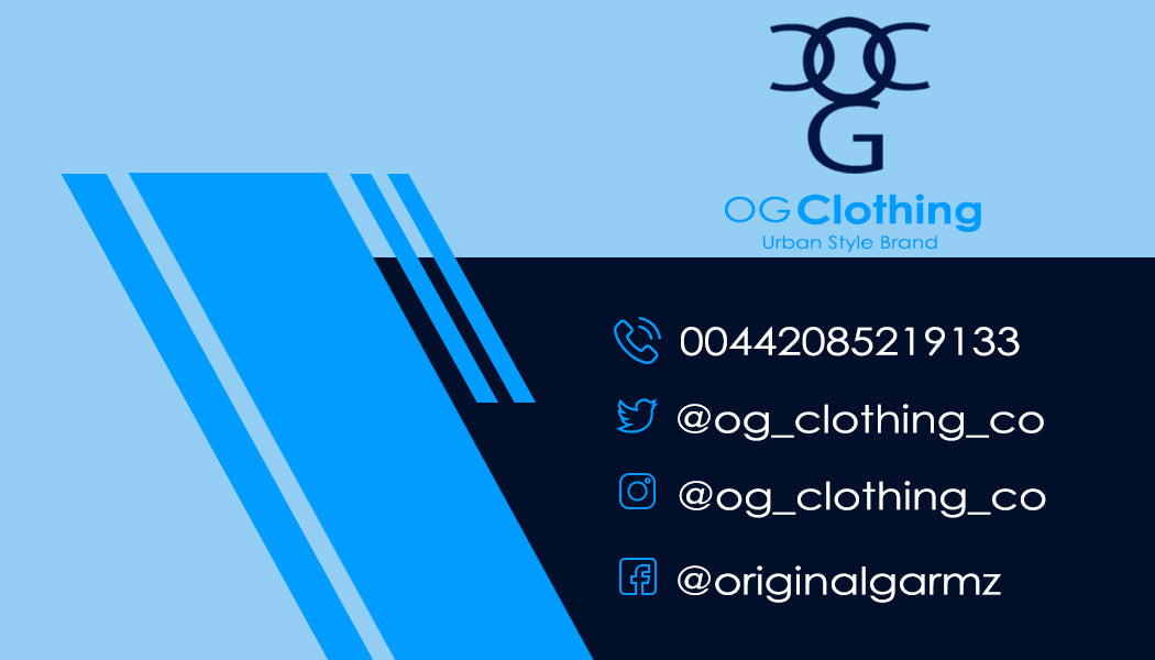 OG Clothing Business Card - Blue & Black Theme
