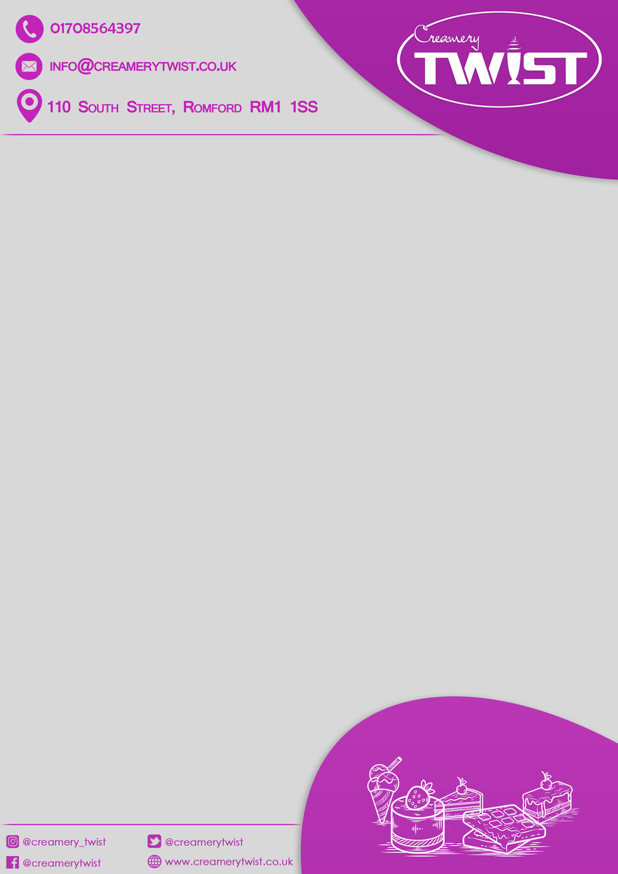 Creamery Twist Letterhead - Lilac Theme